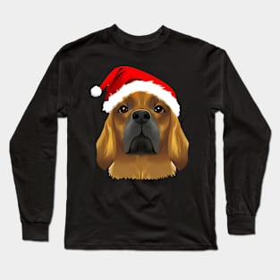 Christmas Dog Transparent Background Long Sleeve T-Shirt